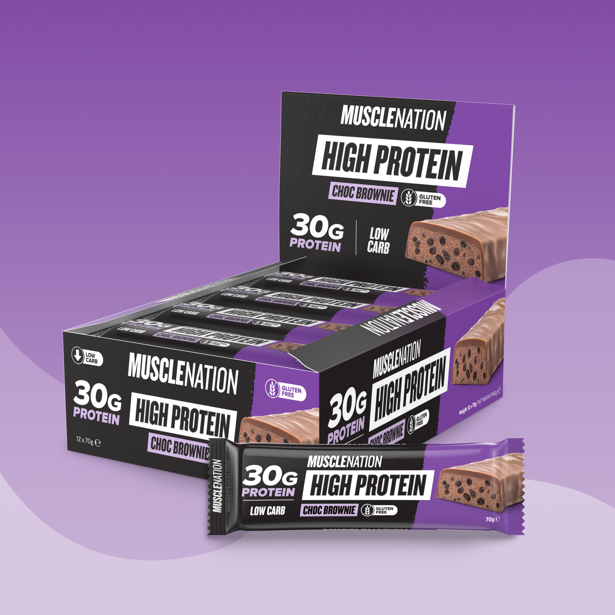 HIGH PROTEIN BAR - Choc Fudge Brownie - Box of 12-Protein Bars-MNSUPPS0417-19359054001906-1-Muscle Nation