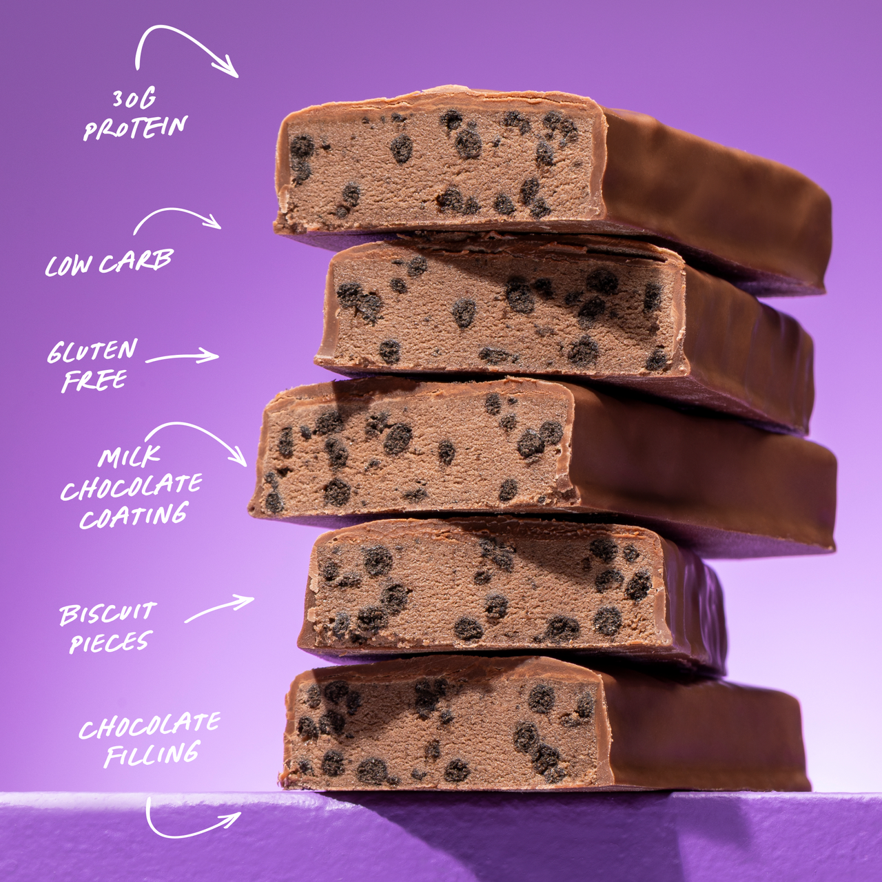 HIGH PROTEIN BAR Choc Fudge Brownie - Muscle Nation protein bar, view 3