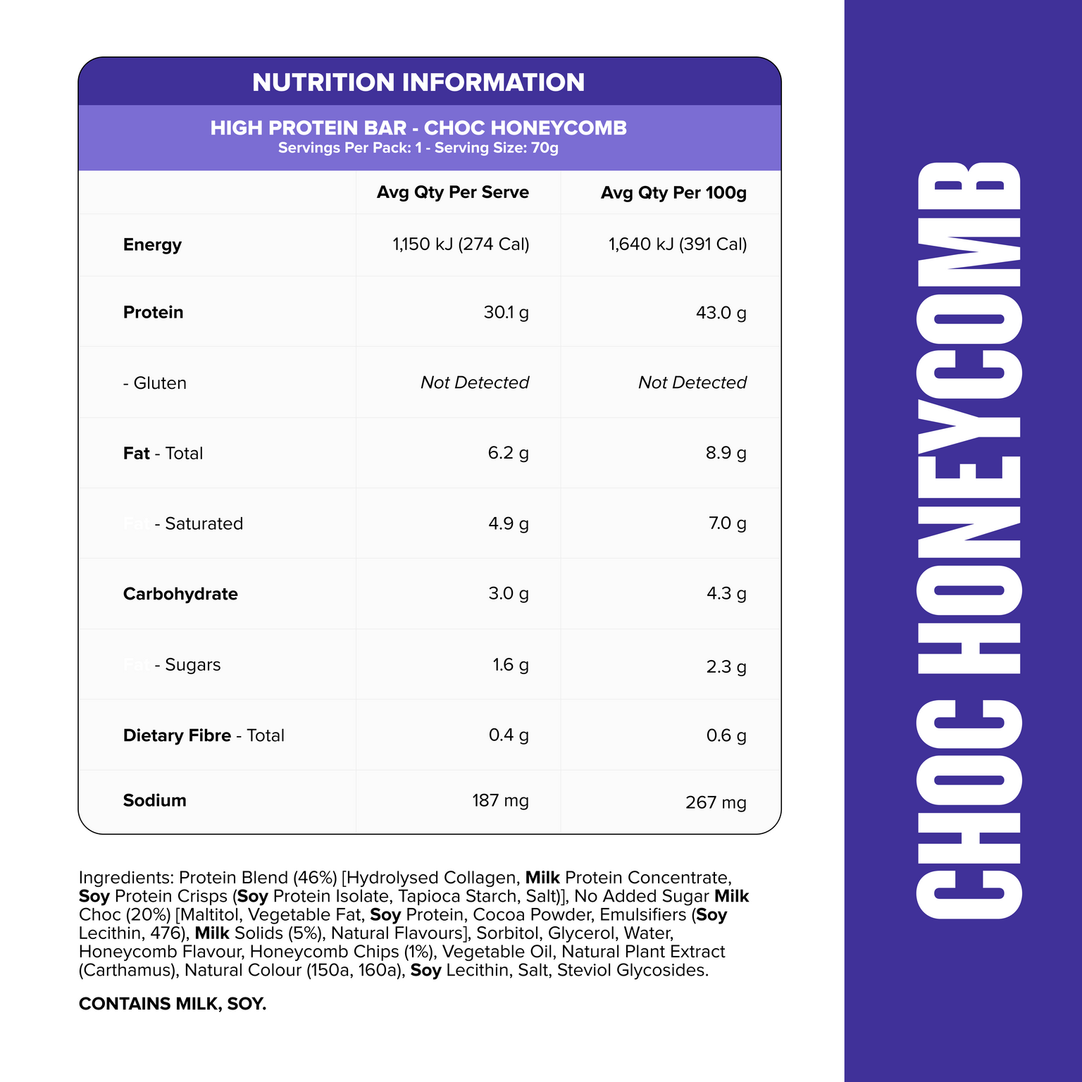 HIGH PROTEIN BAR - Choc Honeycomb - Box of 12-Protein Bars-MNSUPPS0418-19359054002415-2-Muscle Nation