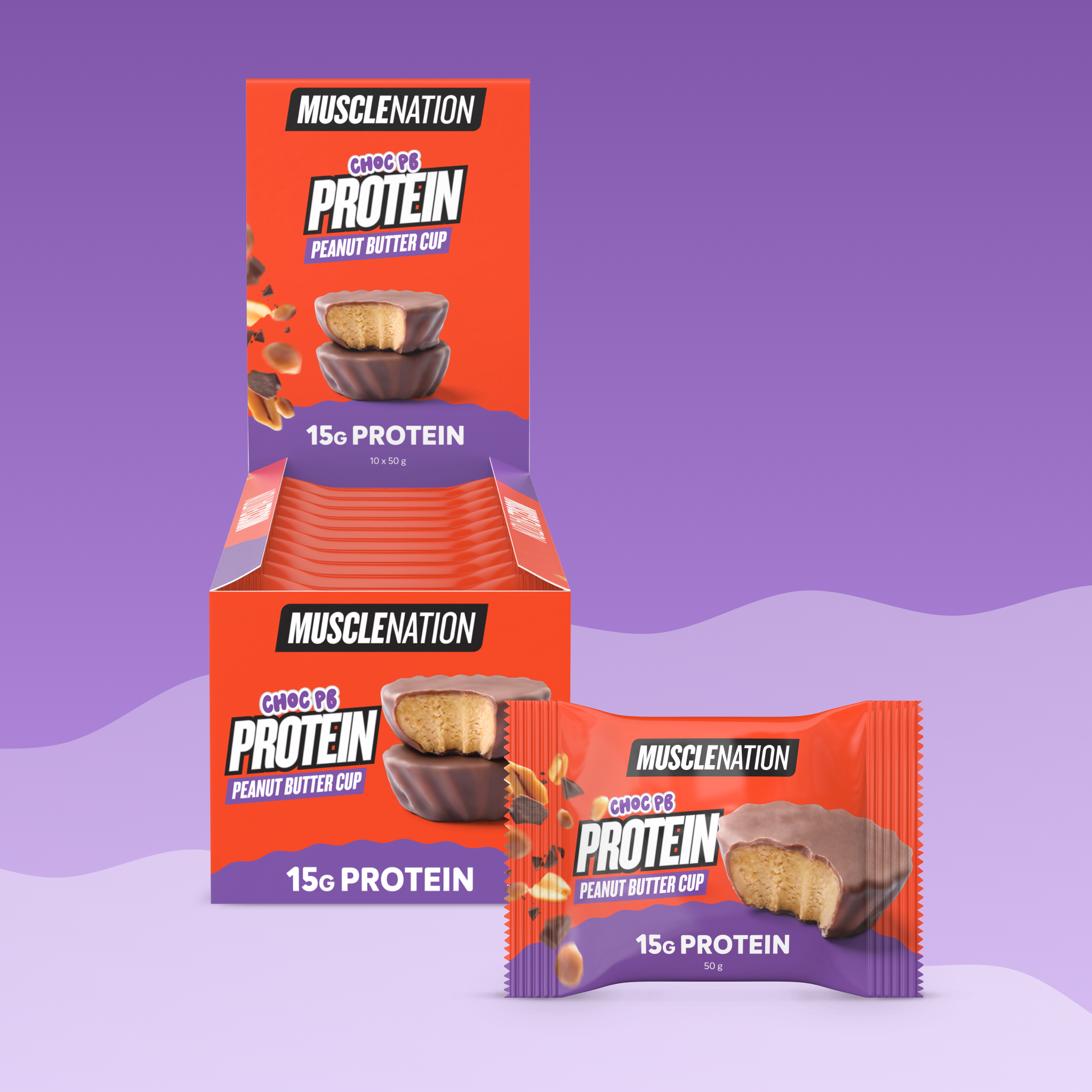PEANUT BUTTER CUP - Choc Peanut - Box of 10-Snacks & Drinks-MNSUPPS0420-19359054002408-1-Muscle Nation