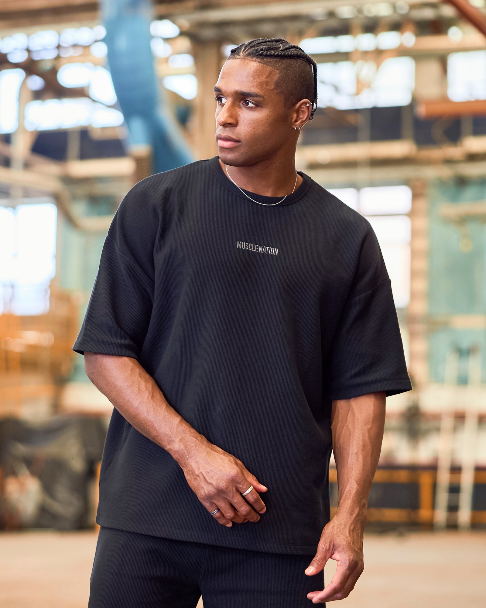 Oversized Jersey Tee - Black-Tops-S-1125223BLK-S-MNAPPRL47585-1-Muscle Nation