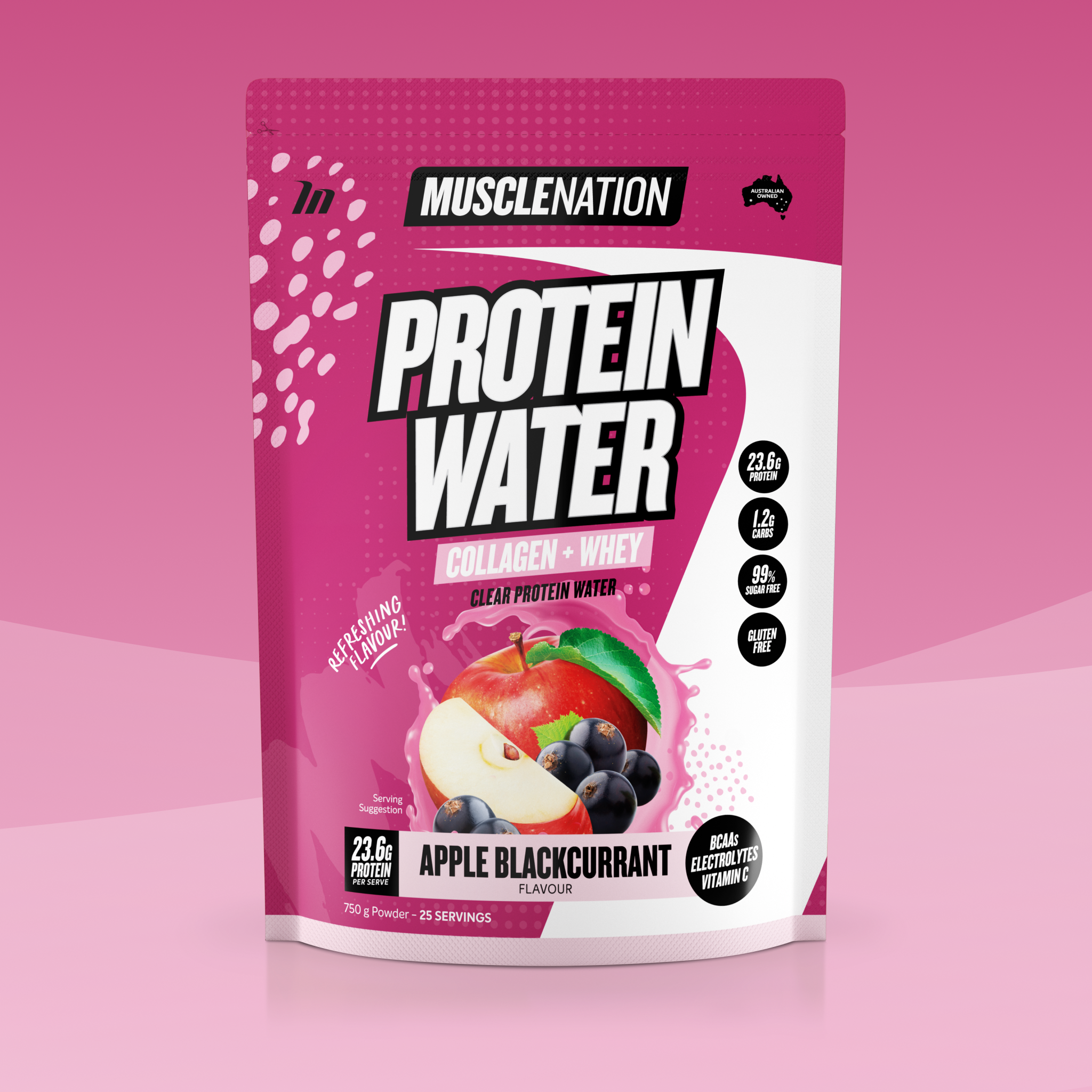 PROTEIN WATER - Apple Blackcurrant - 25 serves-Protein Waters-MNSUPPS0236-9359054001220-1-Muscle Nation