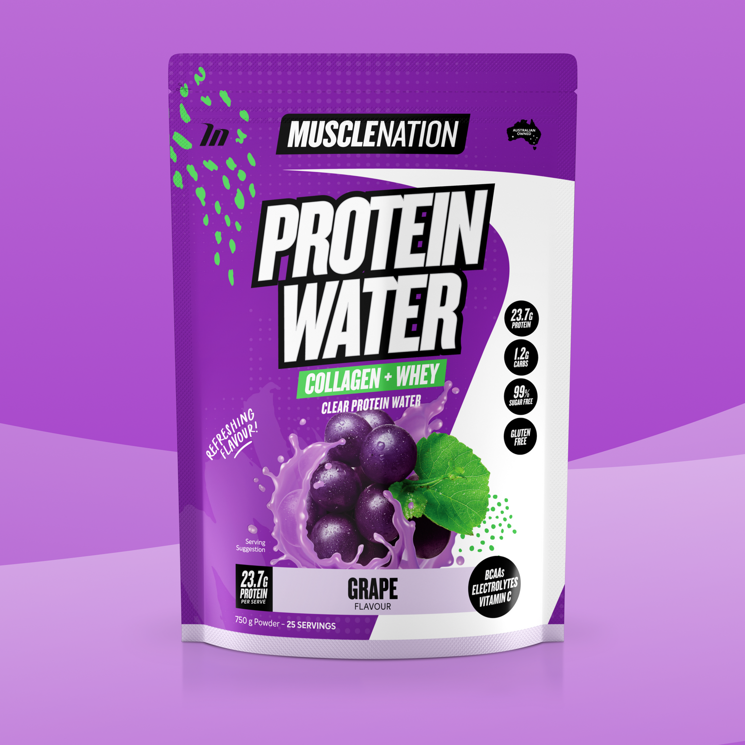 PROTEIN WATER - Grape - 25 serves-Protein Waters-MNSUPPS0323-9359054001190-1-Muscle Nation