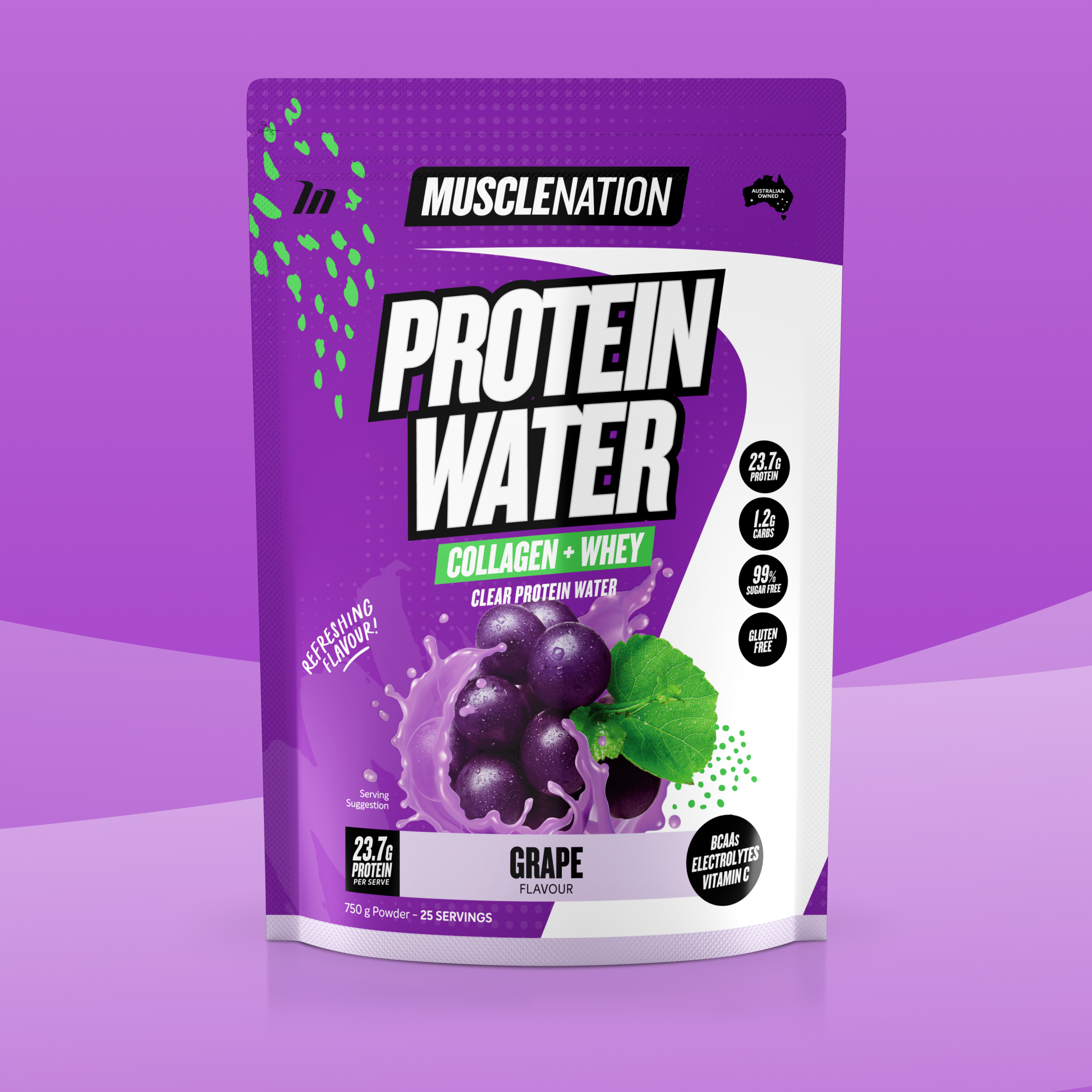PROTEIN WATER - Grape - 25 serves-Protein Waters-MNSUPPS0323-9359054001190-1-Muscle Nation