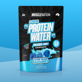 PROTEIN WATER - Sour Blue Raspberry - 25 serves-Protein Waters-MNSUPPS0380-9359054002784-1-Muscle Nation