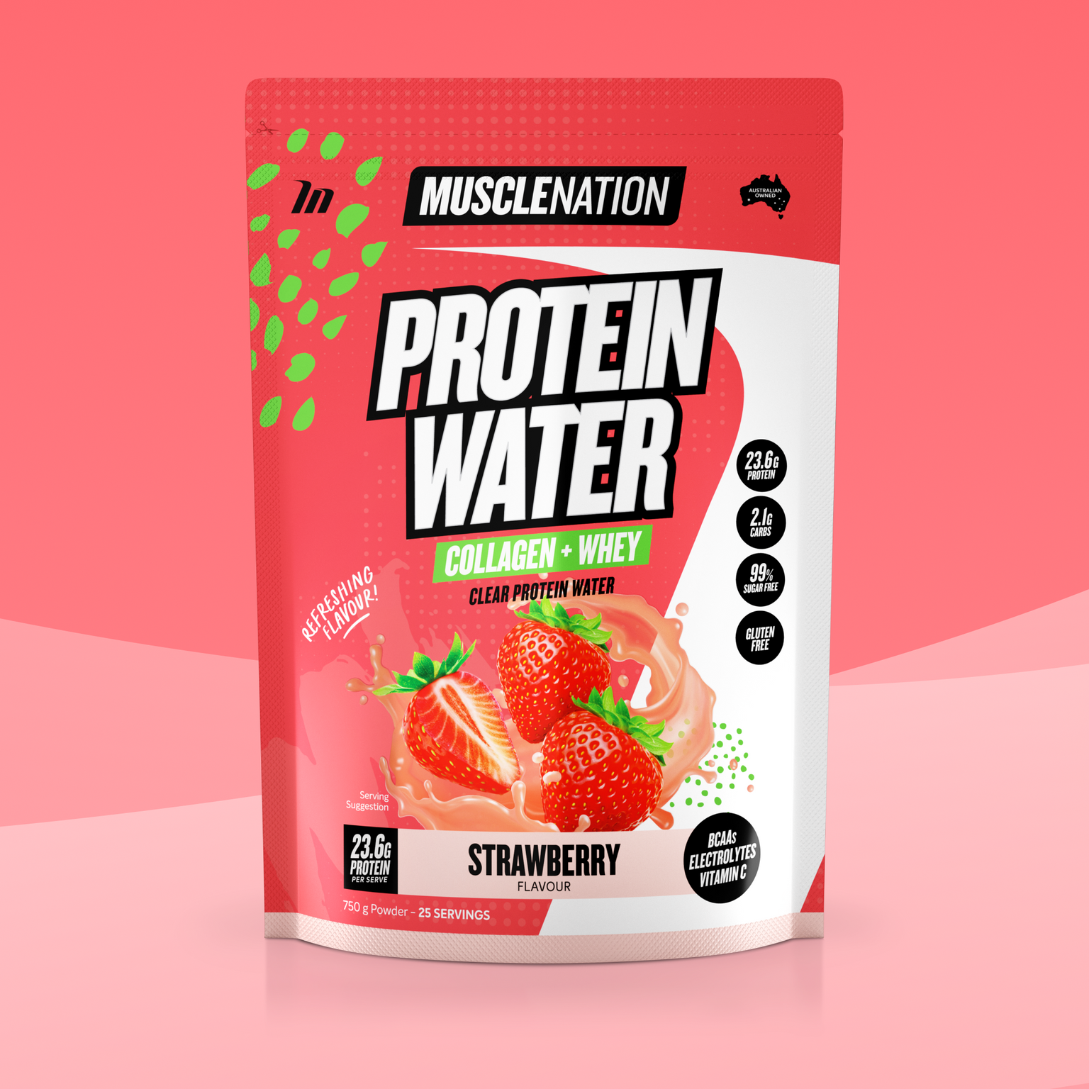 PROTEIN WATER Strawberry - Muscle Nation protein water