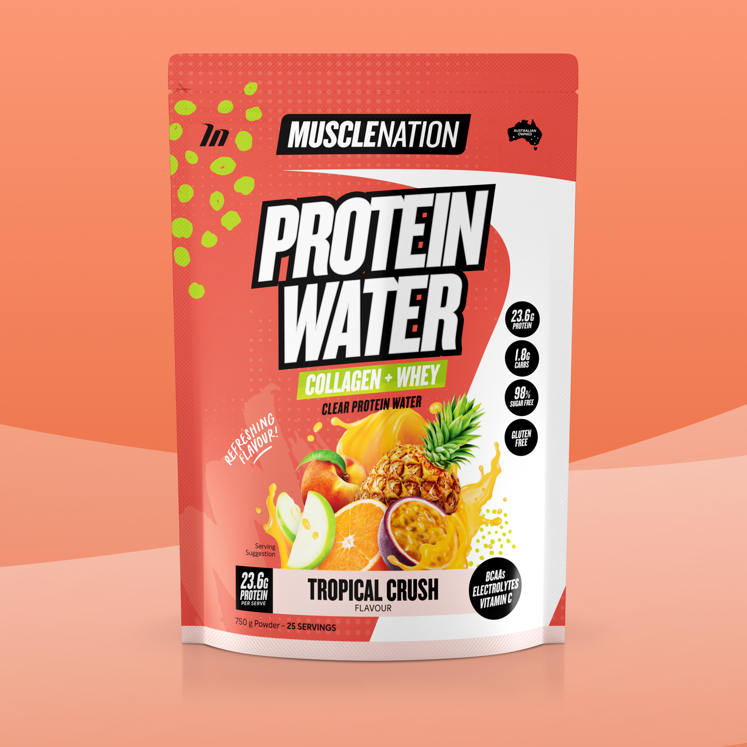 PROTEIN WATER - Tropical Crush - 25 serves-Protein Waters-MNSUPPS0239-9359054001206-1-Muscle Nation
