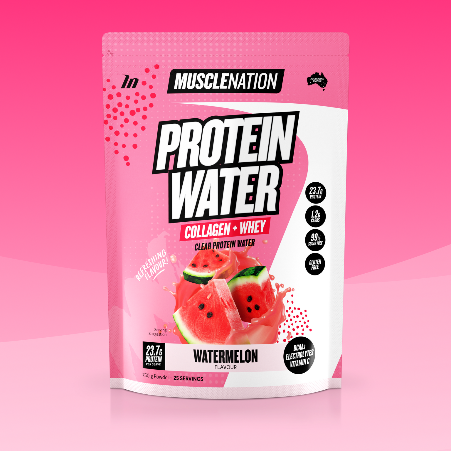 PROTEIN WATER - Watermelon - 25 serves-Protein Waters-MNSUPPS0329-9359054001275-1-Muscle Nation