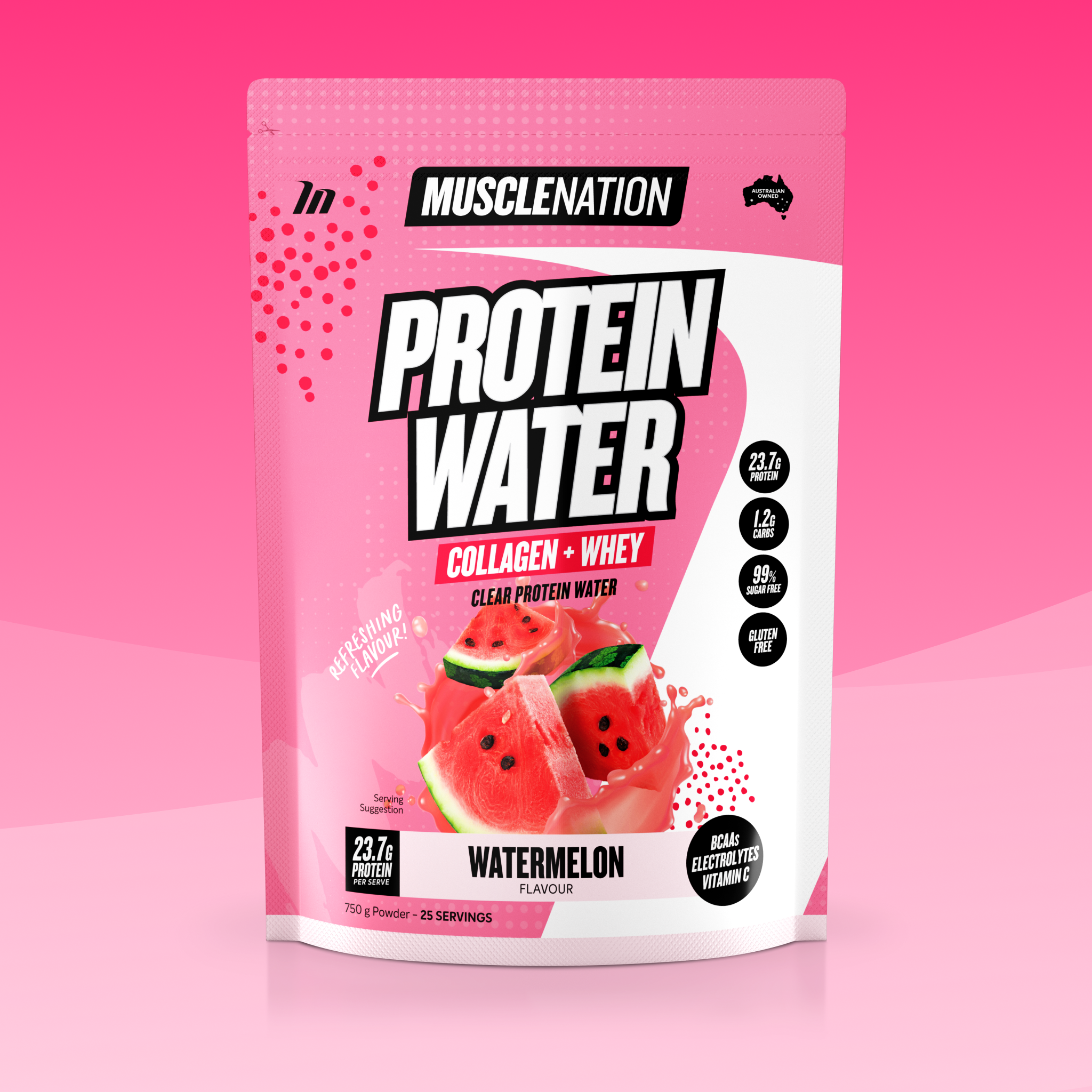 PROTEIN WATER - Watermelon - 25 serves-Protein Waters-MNSUPPS0329-9359054001275-1-Muscle Nation