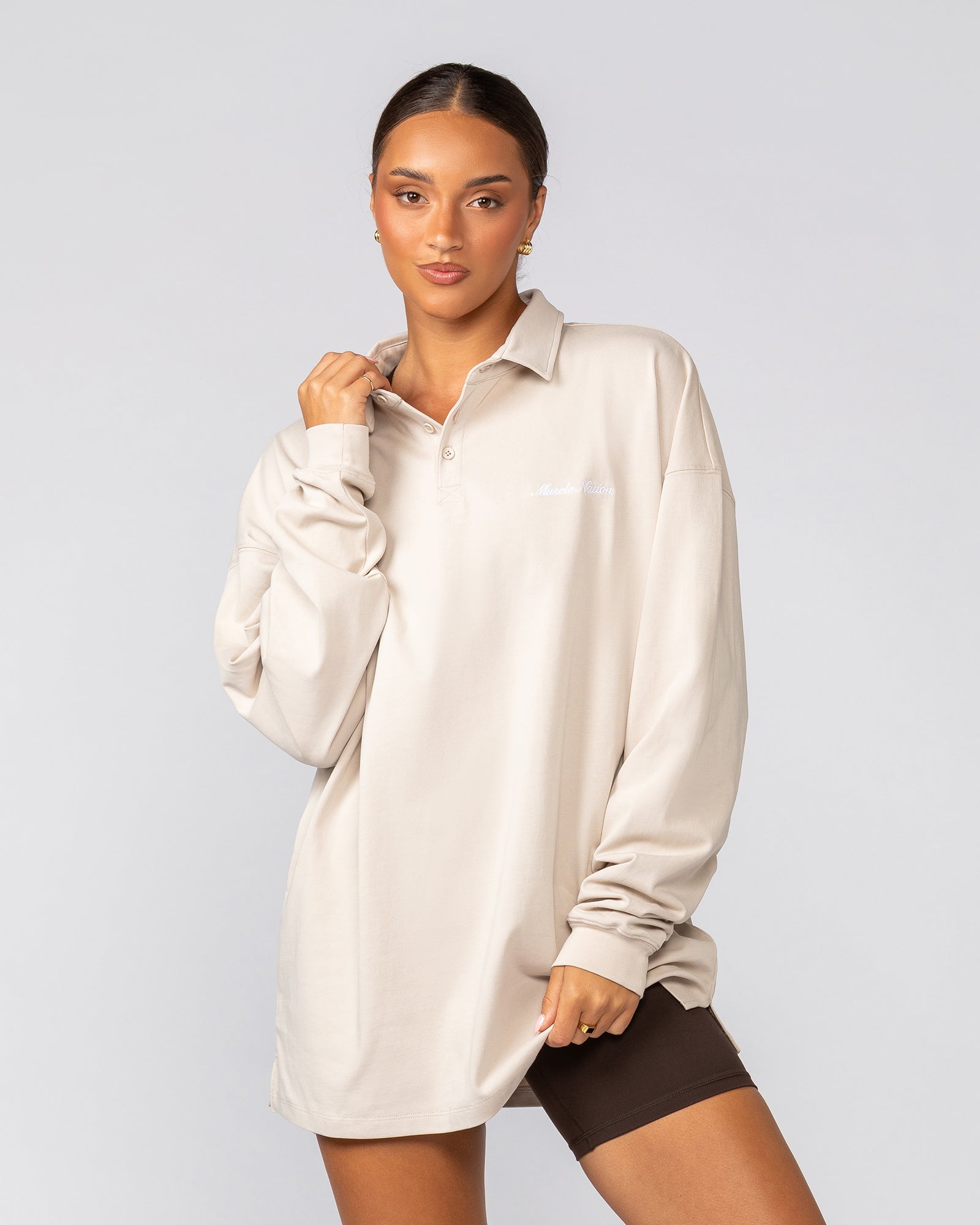 Off Duty Rugby Jersey - Cream-Long Sleeve T-Shirts-XS-042502CREAM-XS-MNAPPRL42495-6-Muscle Nation