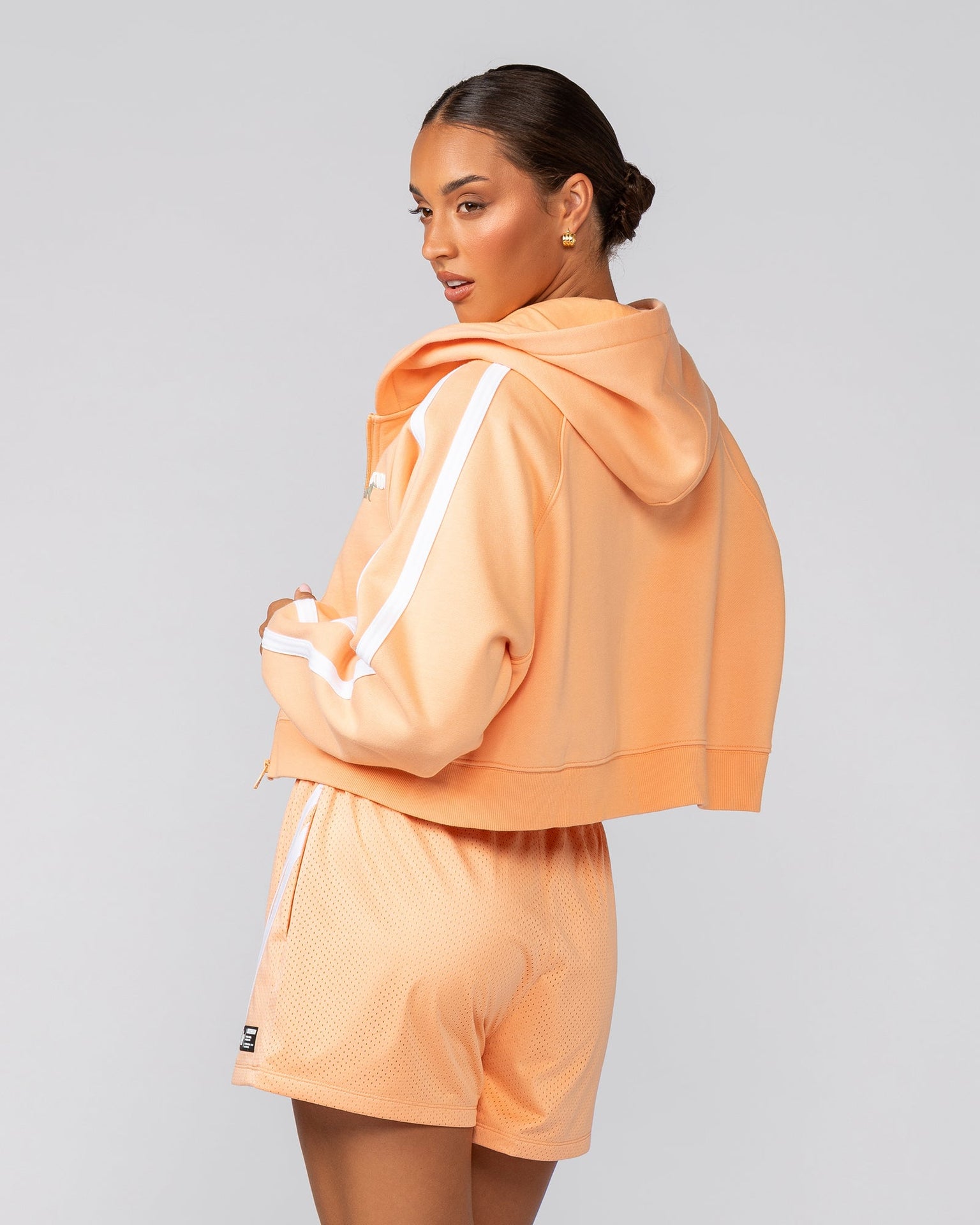 Recoup Cropped Zip Up Hoodie - Melon-Jumpers & Hoodies-XXS-022528MEL-XXS-MNAPPRL42158-5-Muscle Nation