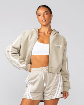 Recoup Cropped Zip Up Hoodie-Stone-2-Muscle Nation