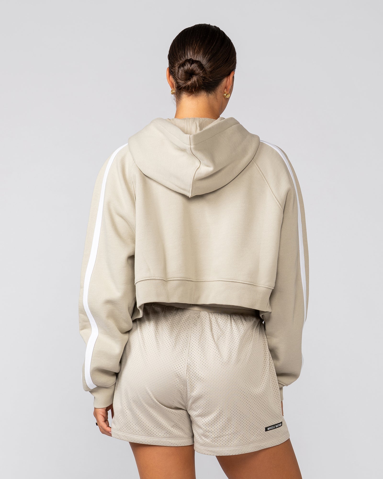 Recoup Cropped Zip Up Hoodie - Stone-Jumpers & Hoodies-XXS-022528STONE-XXS-MNAPPRL42149-5-Muscle Nation