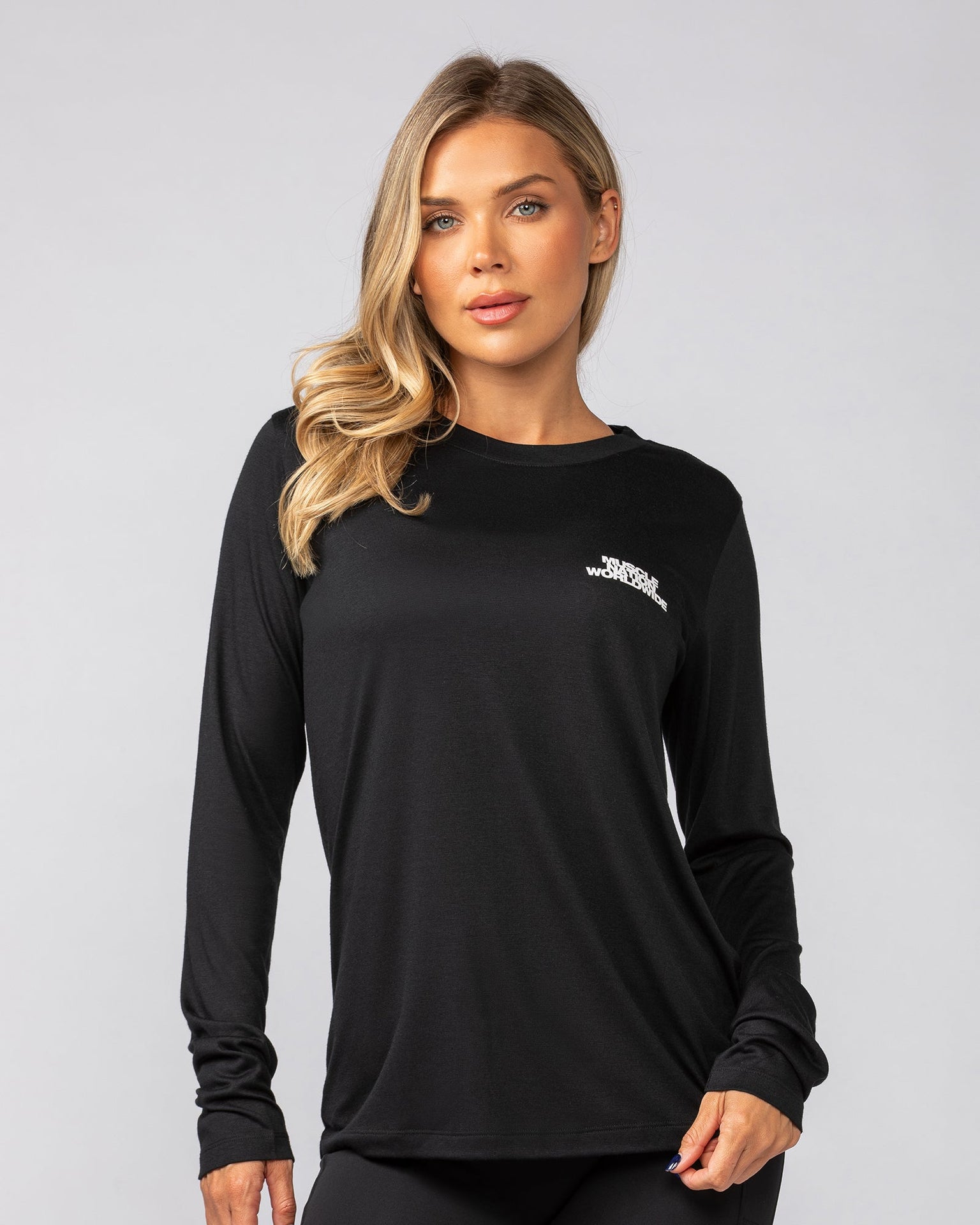 Refined Long Sleeve Tee - Black-Long Sleeve T-Shirts-XXS-042539BLK-XXS-MNAPPRL42359-1-Muscle Nation