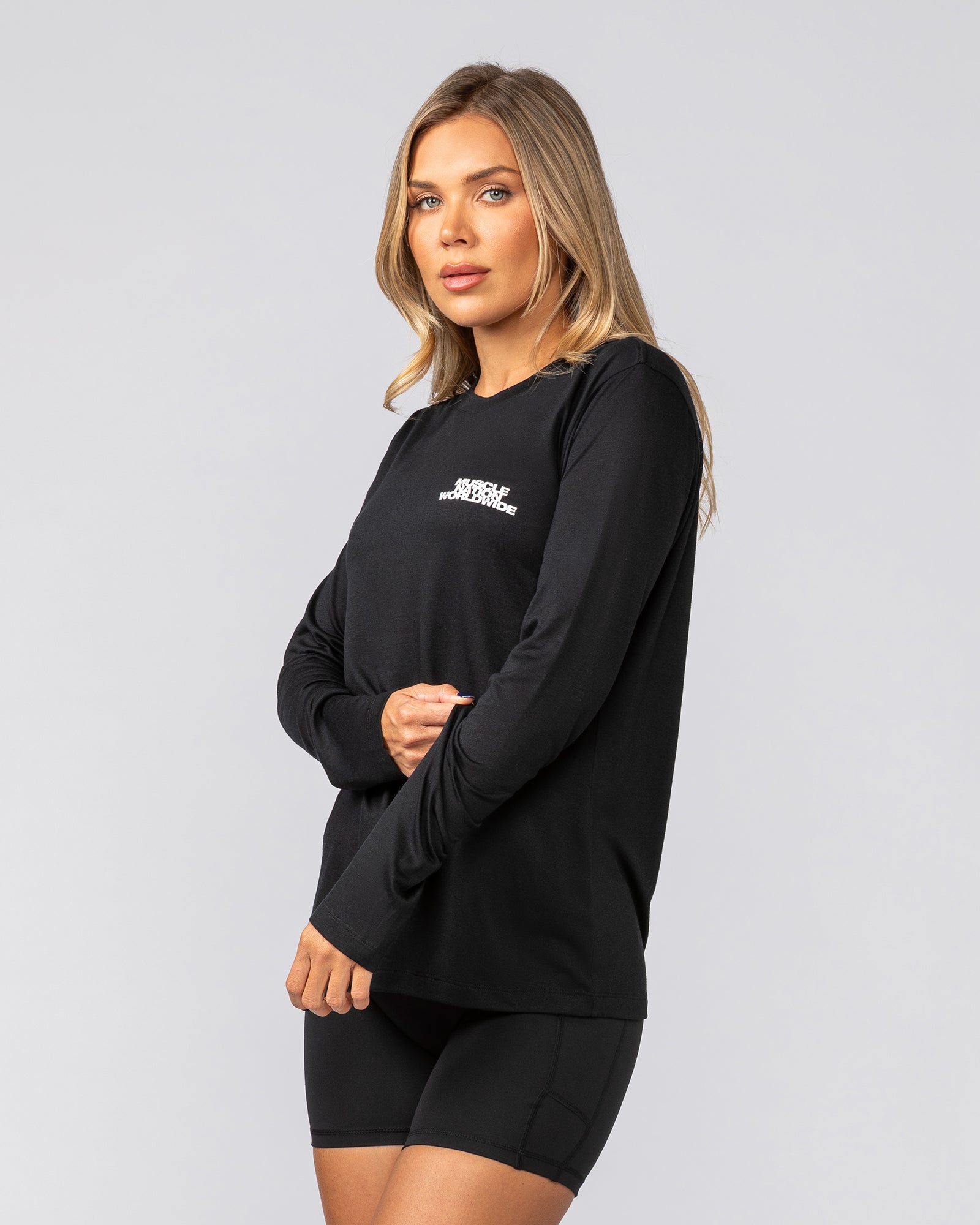 Refined Long Sleeve Tee - Black-Long Sleeve T-Shirts-XXS-042539BLK-XXS-MNAPPRL42359-3-Muscle Nation
