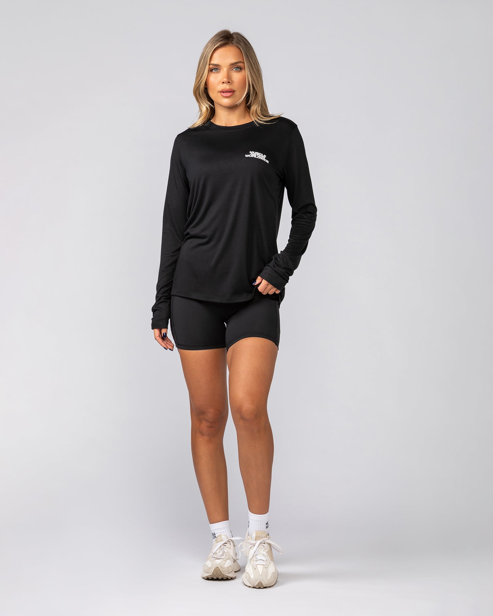 Refined Long Sleeve Tee - Black-Long Sleeve T-Shirts-XXS-042539BLK-XXS-MNAPPRL42359-6-Muscle Nation