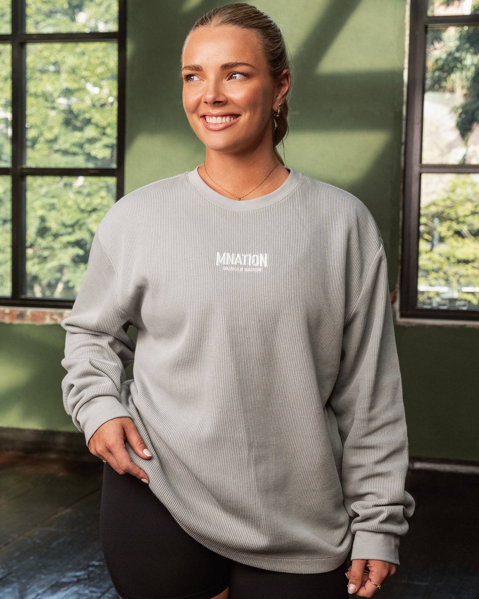 Rib Long Sleeve Tee - Light Grey-Long Sleeve T-Shirts-XS-032516LTGRY-XS-MNAPPRL41293-7-Muscle Nation