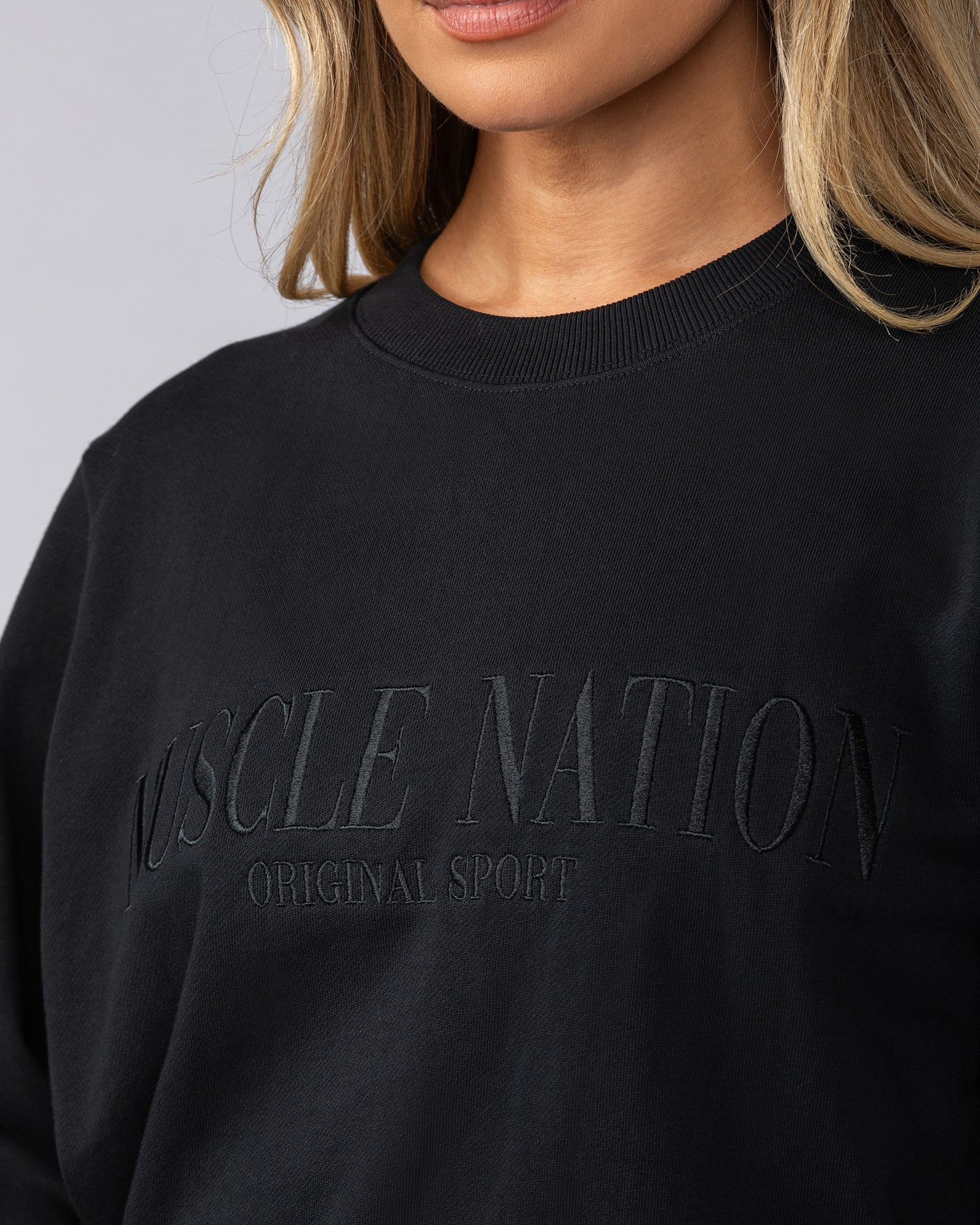 Scholar Relaxed Pullover - Black-Tops-XXS-052514BLK-XXS-MNAPPRL42709-3-Muscle Nation