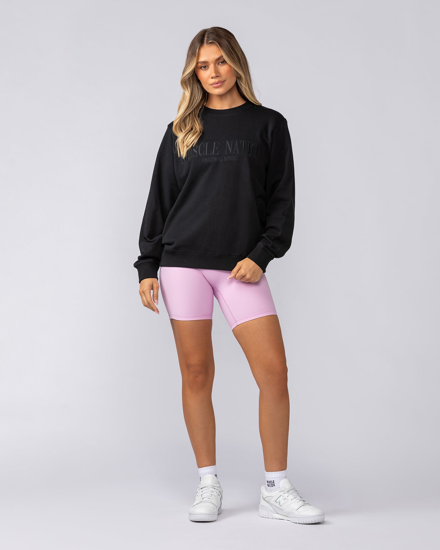 Scholar Relaxed Pullover - Black-Tops-XXS-052514BLK-XXS-MNAPPRL42709-7-Muscle Nation