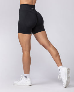 Sculpt Seamless Midway Shorts - Black-Shorts-XS-062423BLK-XS-MNAPPRL32688-1-Muscle Nation