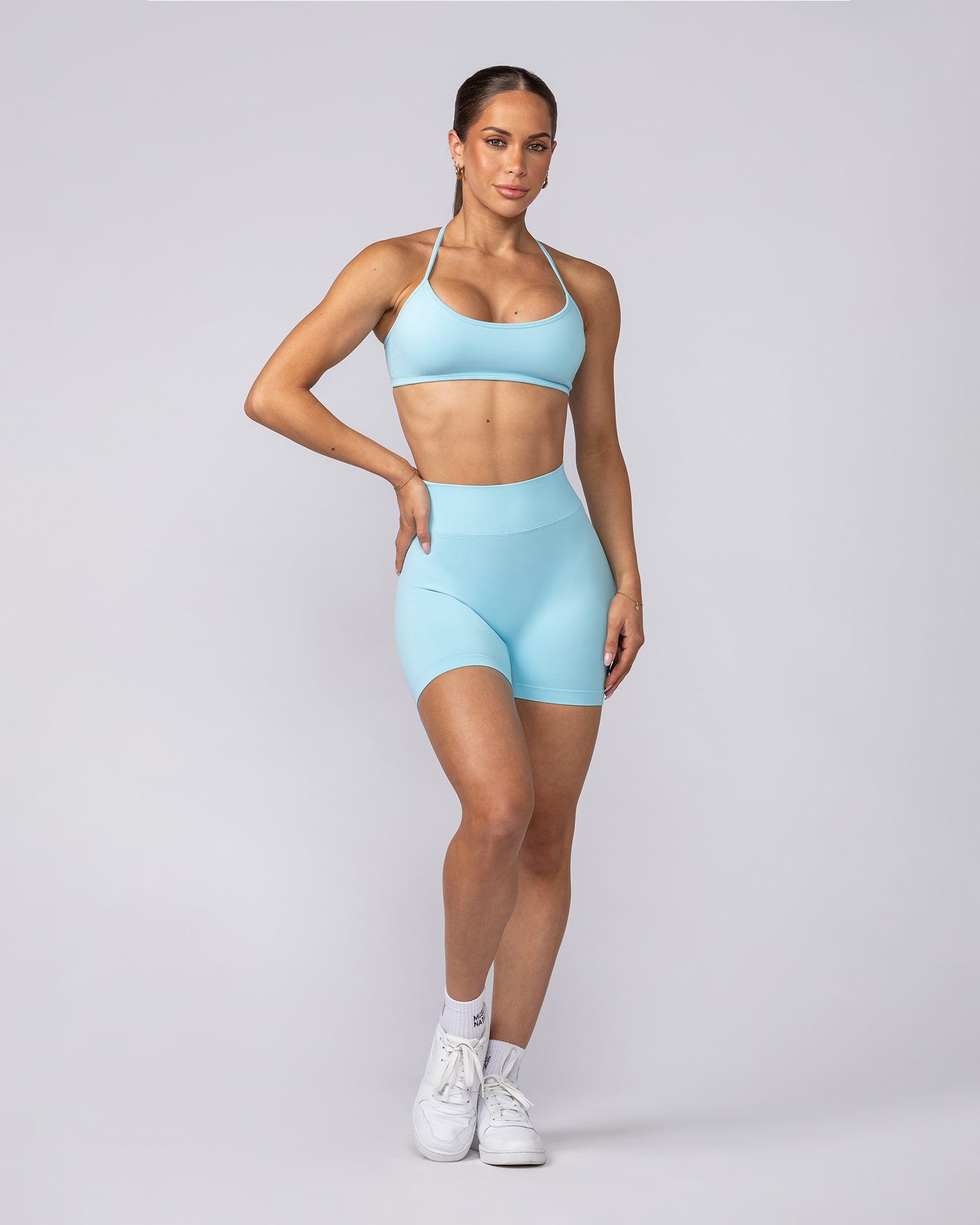 Sculpt Seamless Midway Shorts - Lagoon-Shorts-XS-1124123LGN-XS-MNAPPRL40467-6-Muscle Nation