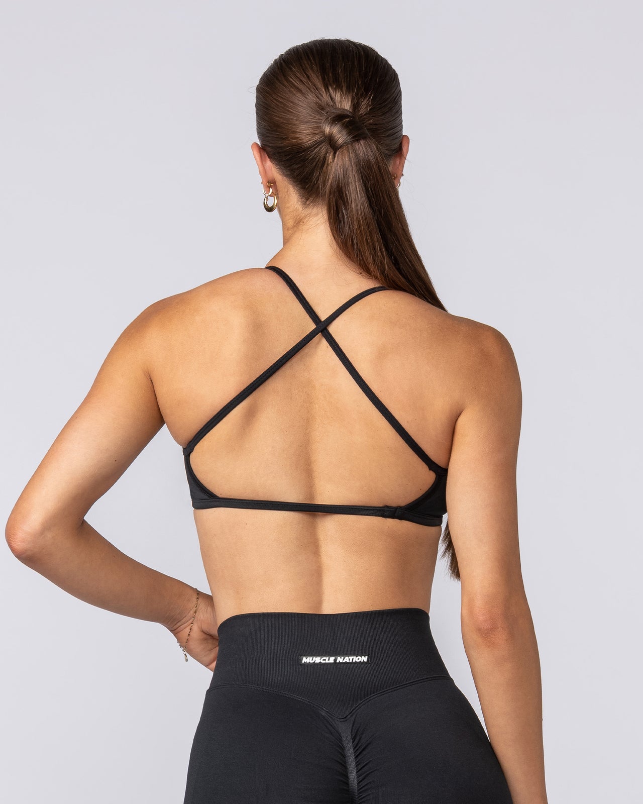 Sculpt Seamless Bralette Black - Muscle Nation women's bralette, view 4