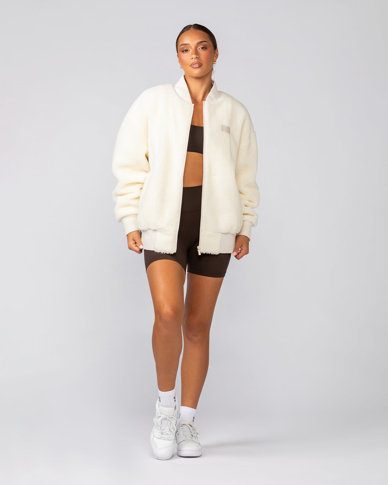 Sherpa Oversized Bomber Jacket - Coconut-Jackets-XXS-042545CCNT-XXS-MNAPPRL42404-9-Muscle Nation