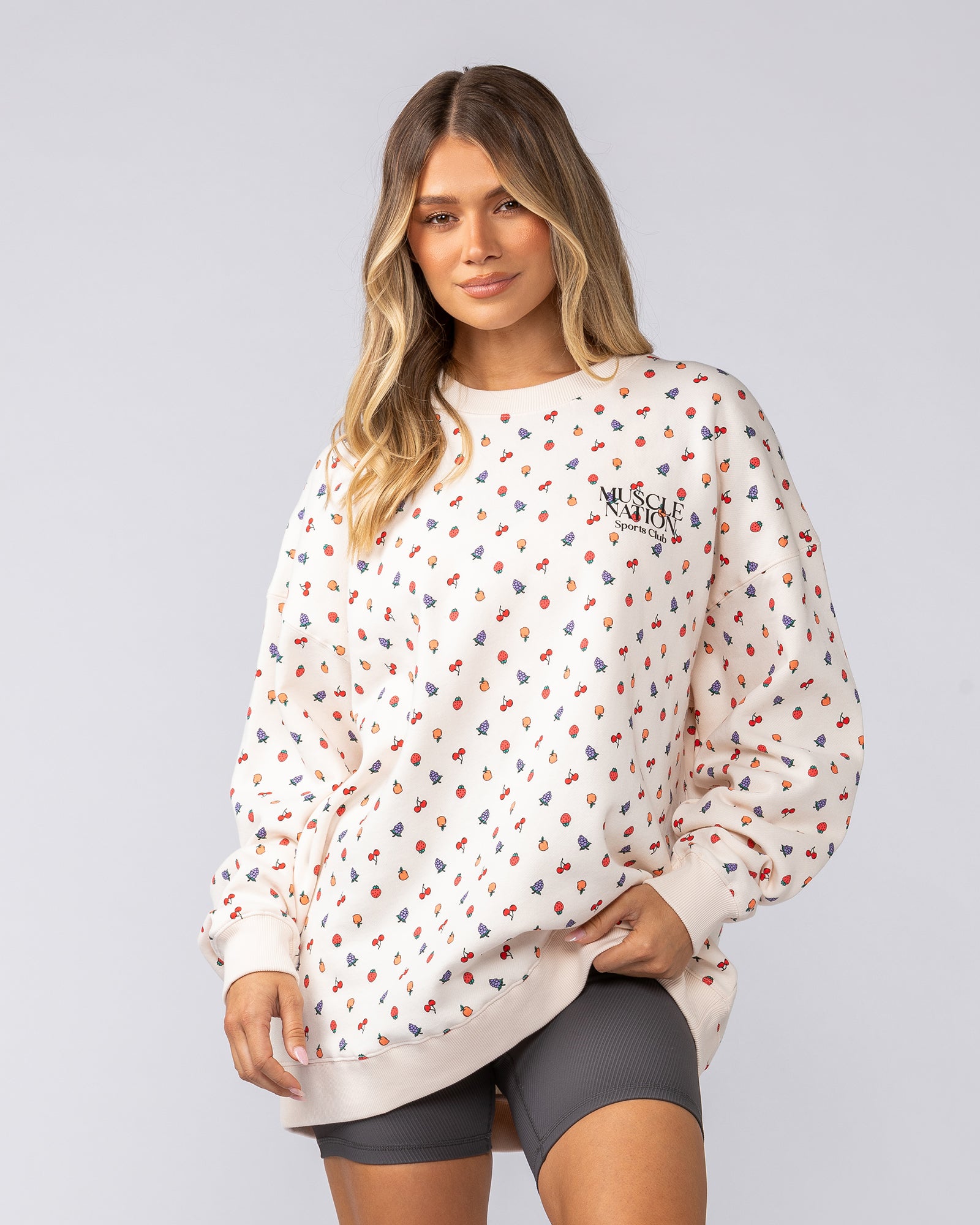 Smoothie Oversized Pullover - Smoothie Print-Tops-XXS-052513SMP-XXS-MNAPPRL42682-2-Muscle Nation