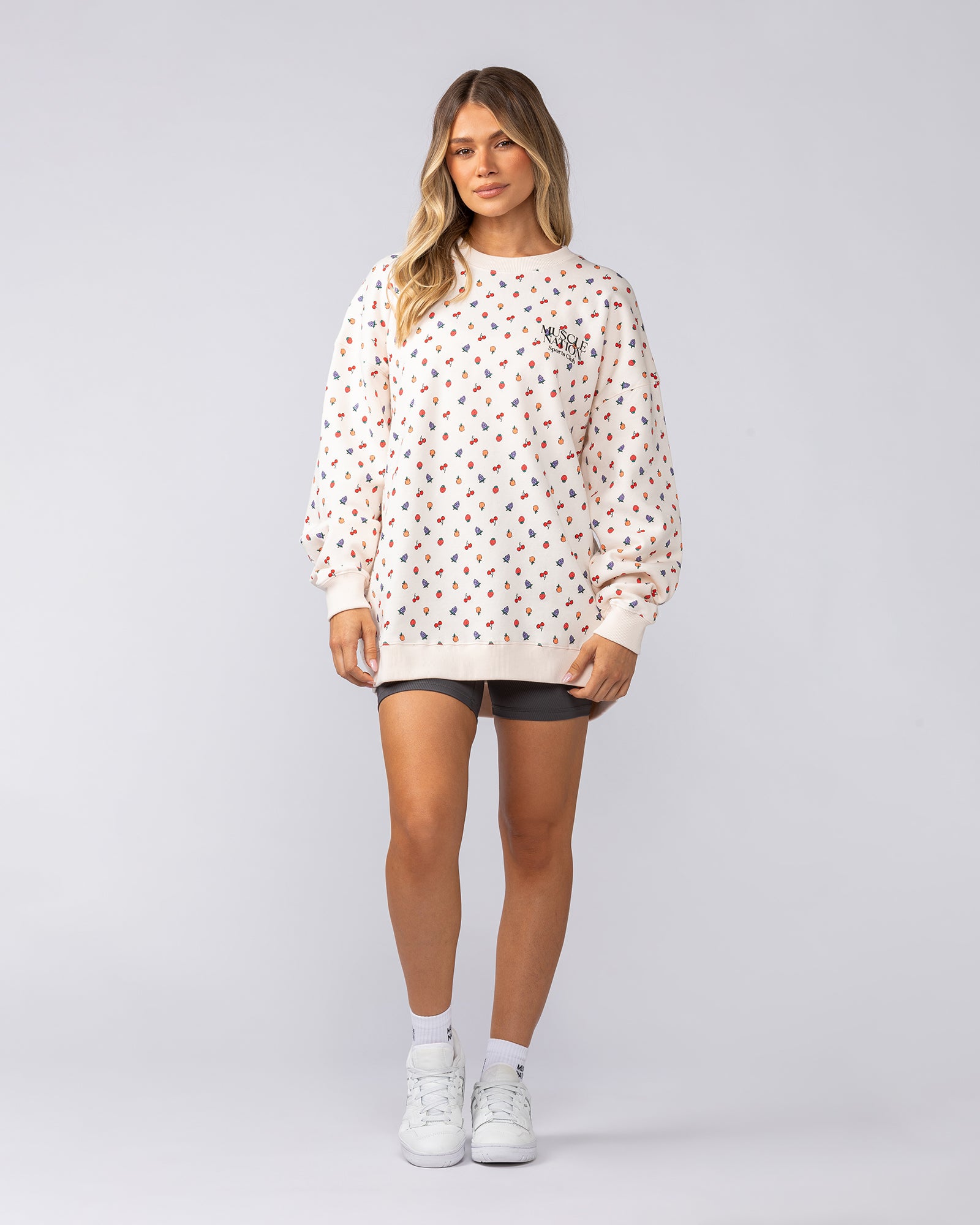 Smoothie Oversized Pullover - Smoothie Print-Tops-XXS-052513SMP-XXS-MNAPPRL42682-6-Muscle Nation