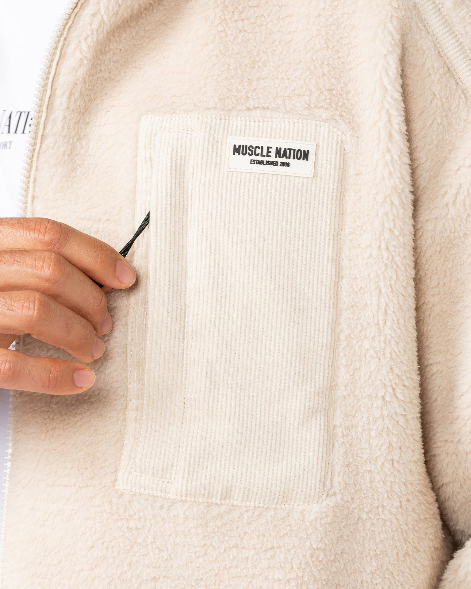 Staple Sherpa Zip Through Jacket - Cream-Jackets-XS-042517CREAM-XS-MNAPPRL42471-3-Muscle Nation