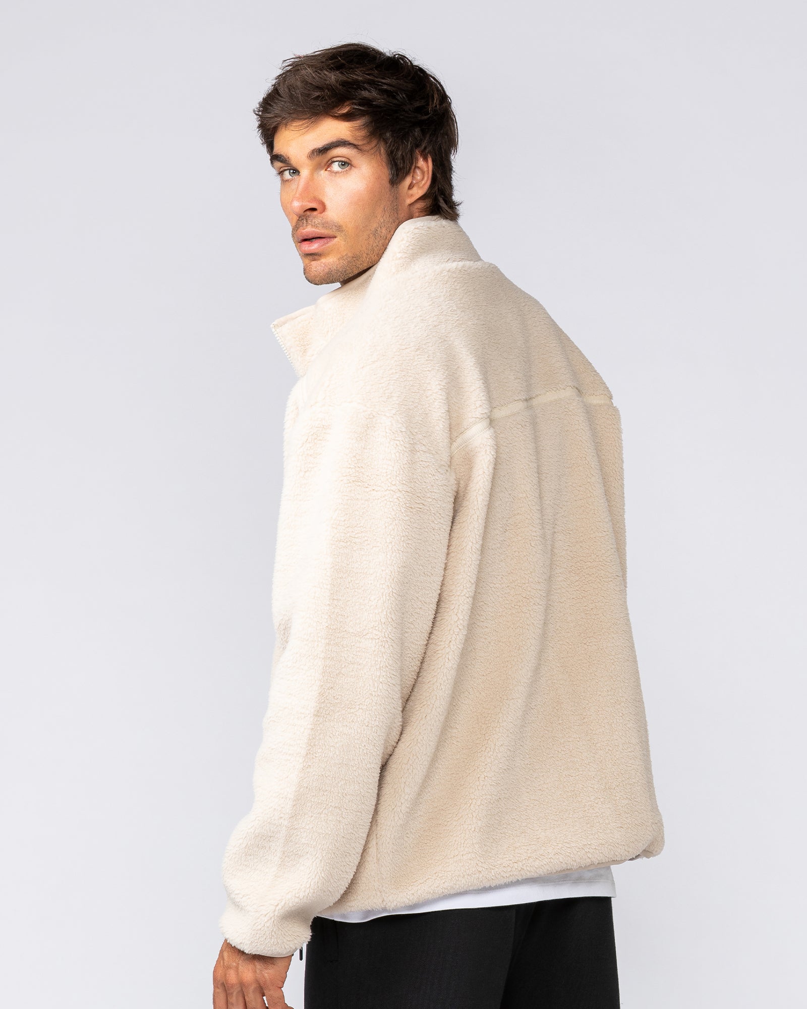 Staple Sherpa Zip Through Jacket - Cream-Jackets-XS-042517CREAM-XS-MNAPPRL42471-5-Muscle Nation