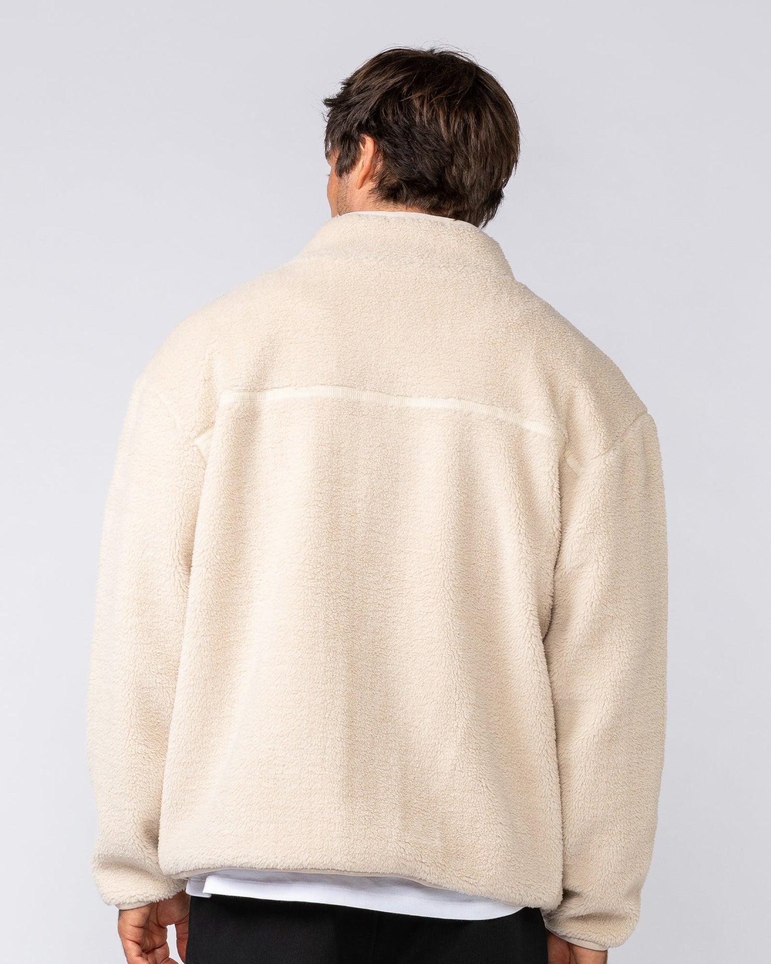 Staple Sherpa Zip Through Jacket - Cream-Jackets-XS-042517CREAM-XS-MNAPPRL42471-7-Muscle Nation