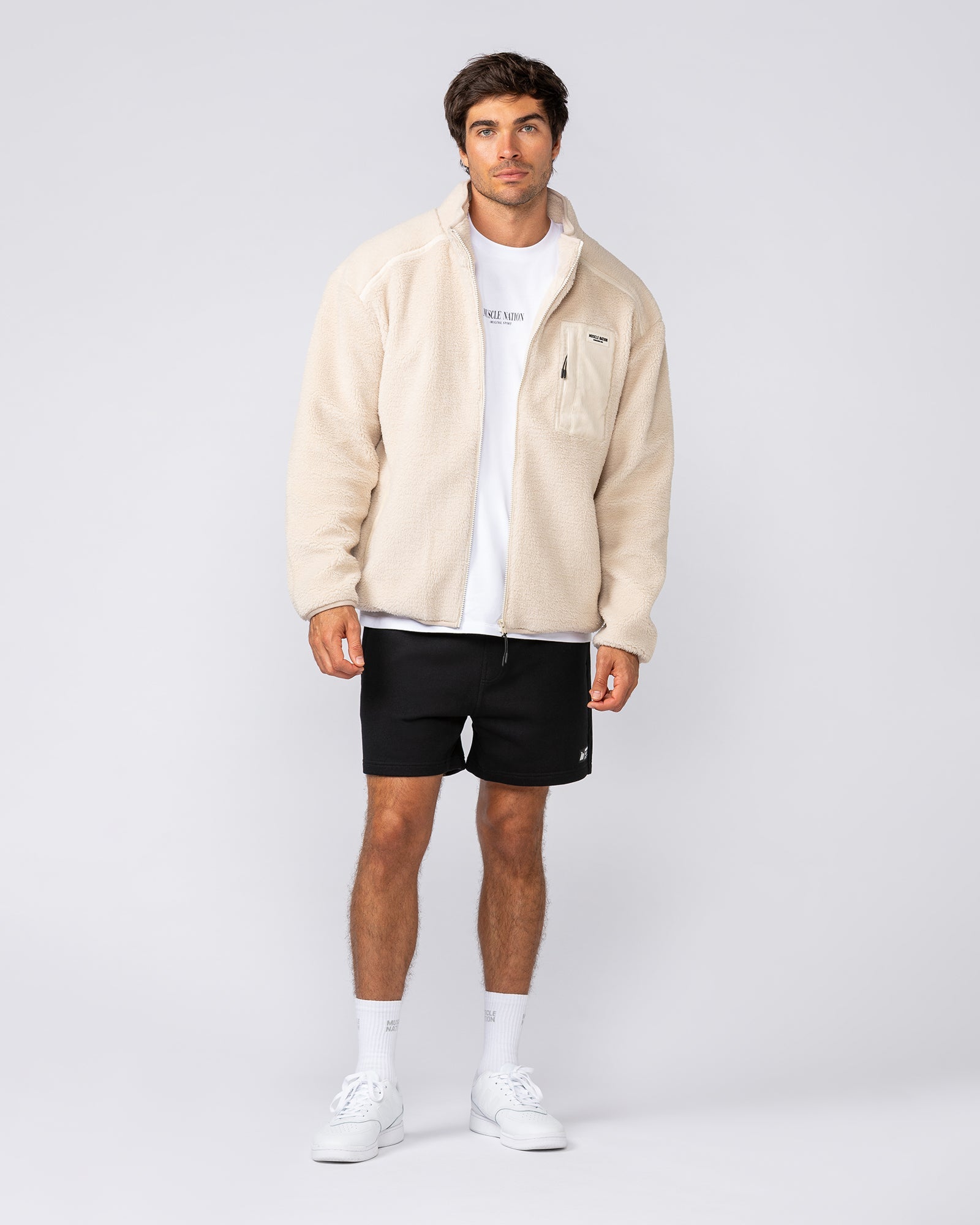 Staple Sherpa Zip Through Jacket - Cream-Jackets-XS-042517CREAM-XS-MNAPPRL42471-8-Muscle Nation