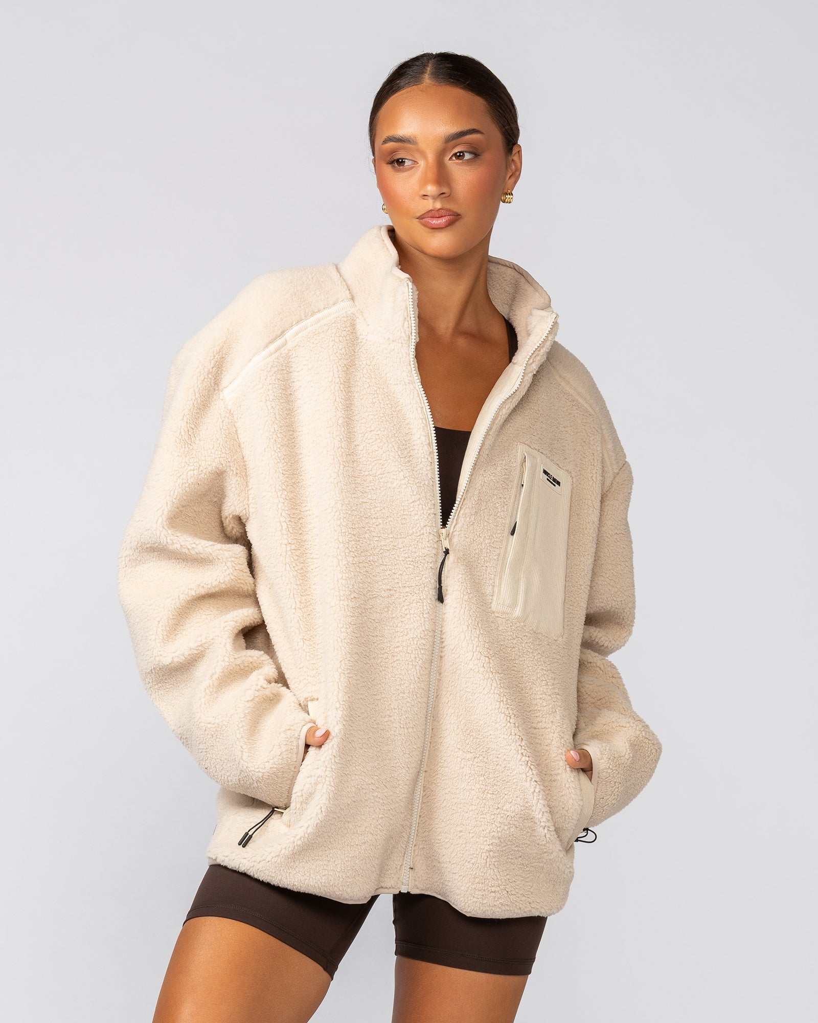 Staple Sherpa Zip Through Jacket - Cream-Jackets-XS-042517CREAM-XS-MNAPPRL42471-9-Muscle Nation