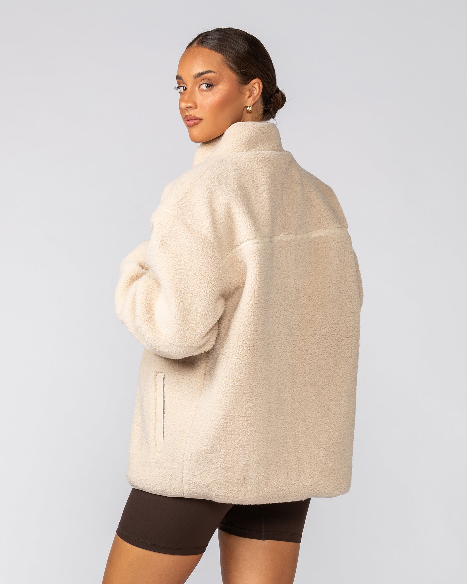 Staple Sherpa Zip Through Jacket - Cream-Jackets-XS-042517CREAM-XS-MNAPPRL42471-10-Muscle Nation