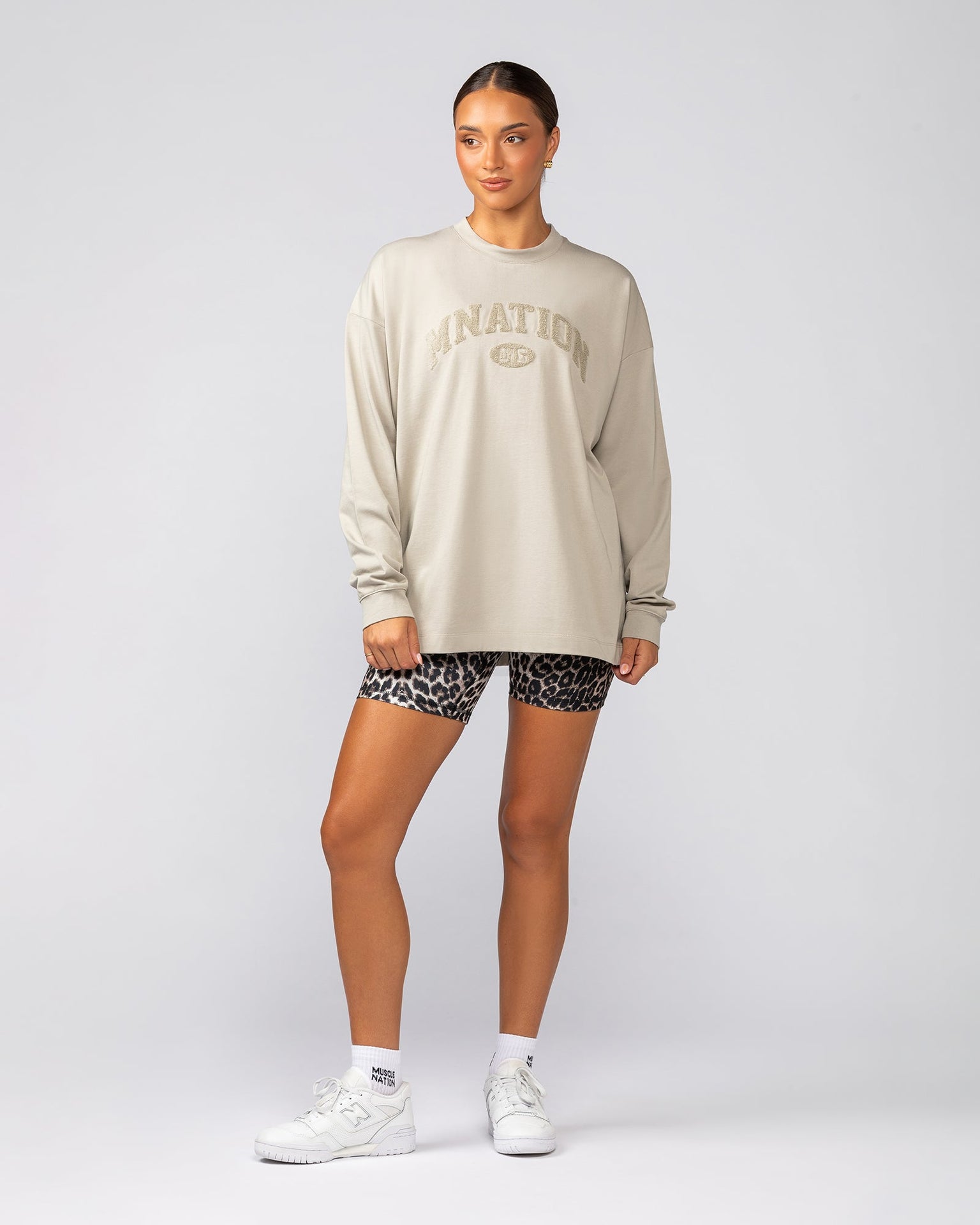 Stats Oversized Long Sleeve Tee - Stone-Long Sleeve T-Shirts-XXS-022537STONE-XXS-MNAPPRL42113-6-Muscle Nation