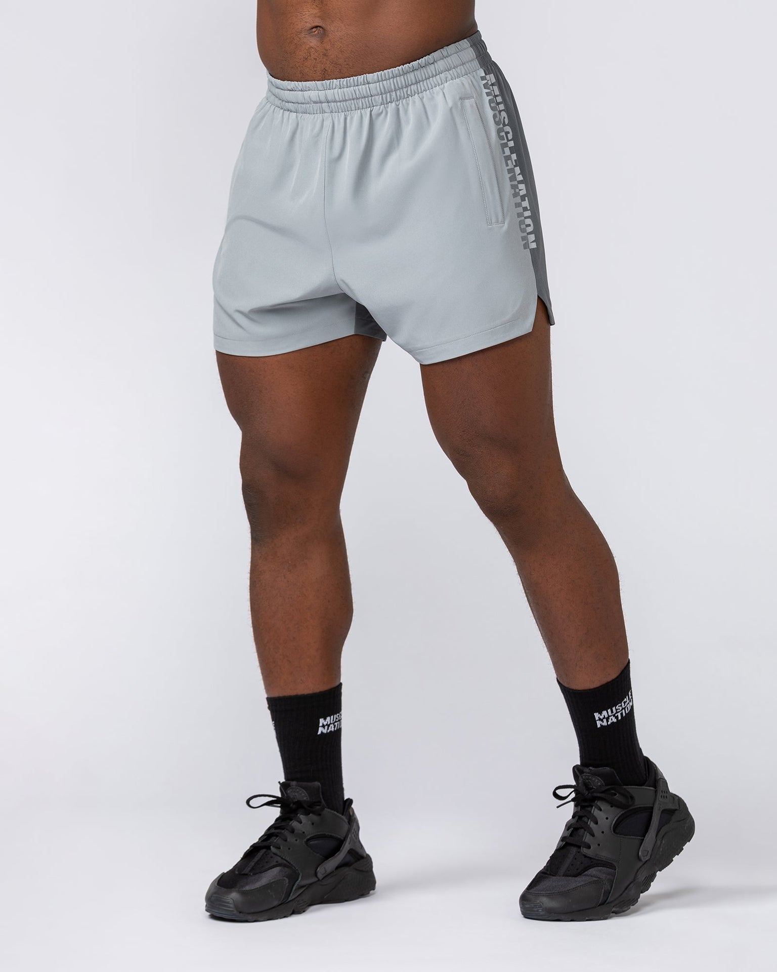 Stride 3.5" Shorts - Jet Grey / Tornado-Shorts-S-042515JGRYTNDO-S-MNAPPRL41922-3-Muscle Nation