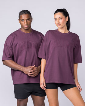 Varsity Oversized Boxy Tee - Cranberry-T-Shirts-XS-112566CBRY-XS-MNAPPRL47163-7-Muscle Nation