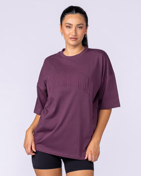 Varsity Oversized Boxy Tee - Cranberry-T-Shirts-XS-112566CBRY-XS-MNAPPRL47163-8-Muscle Nation