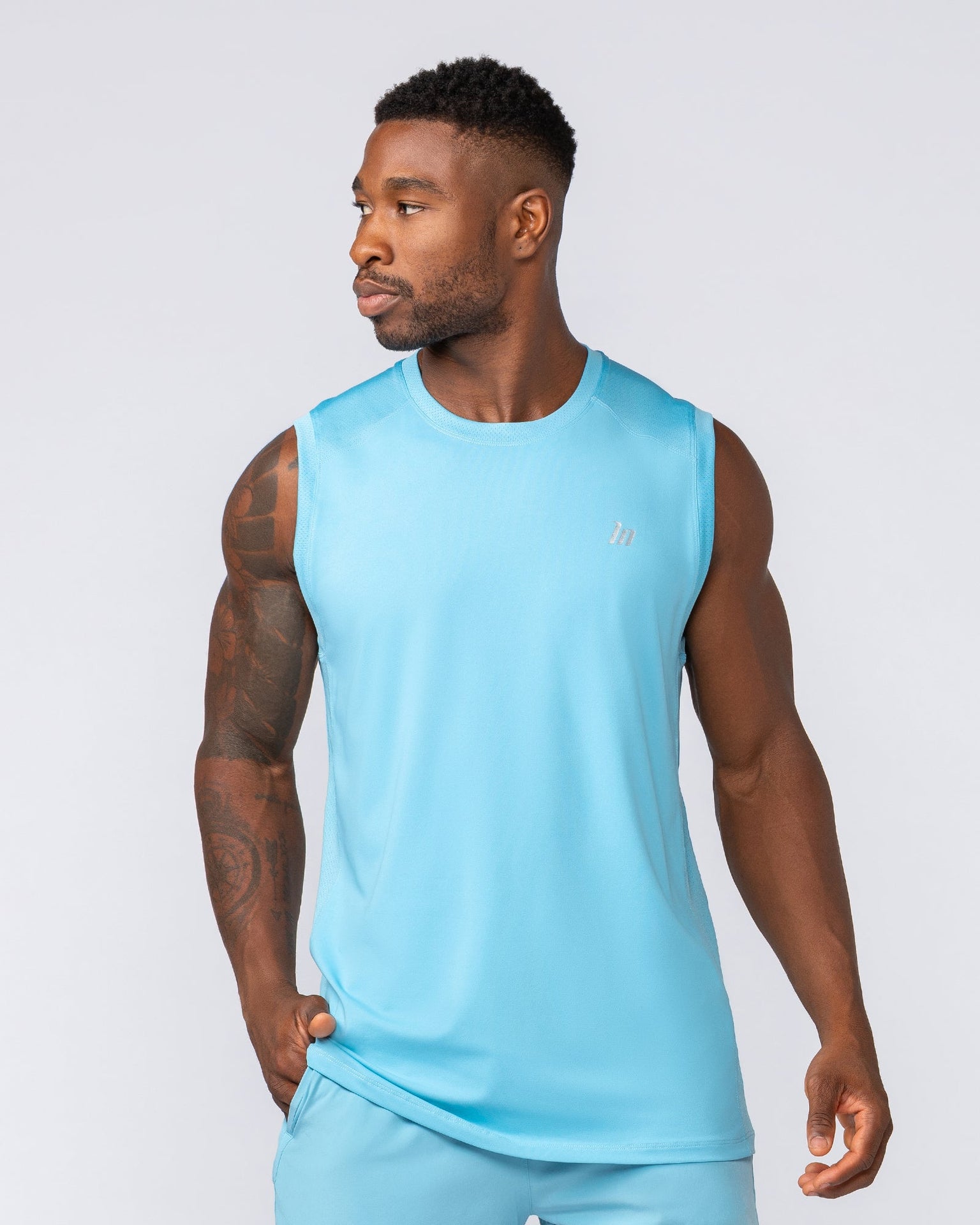Ventilation Tank - Light Blue-Singlets & Tanks-S-032531LTBL-S-MNAPPRL41125-1-Muscle Nation