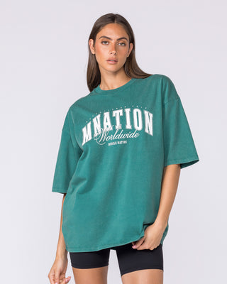Worldclass Oversized Tee - Washed Leaf-T-Shirts-XS-032634WLEAF-XS-MNAPPRL49597-7-Muscle Nation