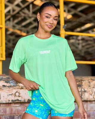 Womens Relaxed Training Tee - Key Lime-T-Shirts-XXS-1125132KYLM-XXS-MNAPPRL45291-1-Muscle Nation