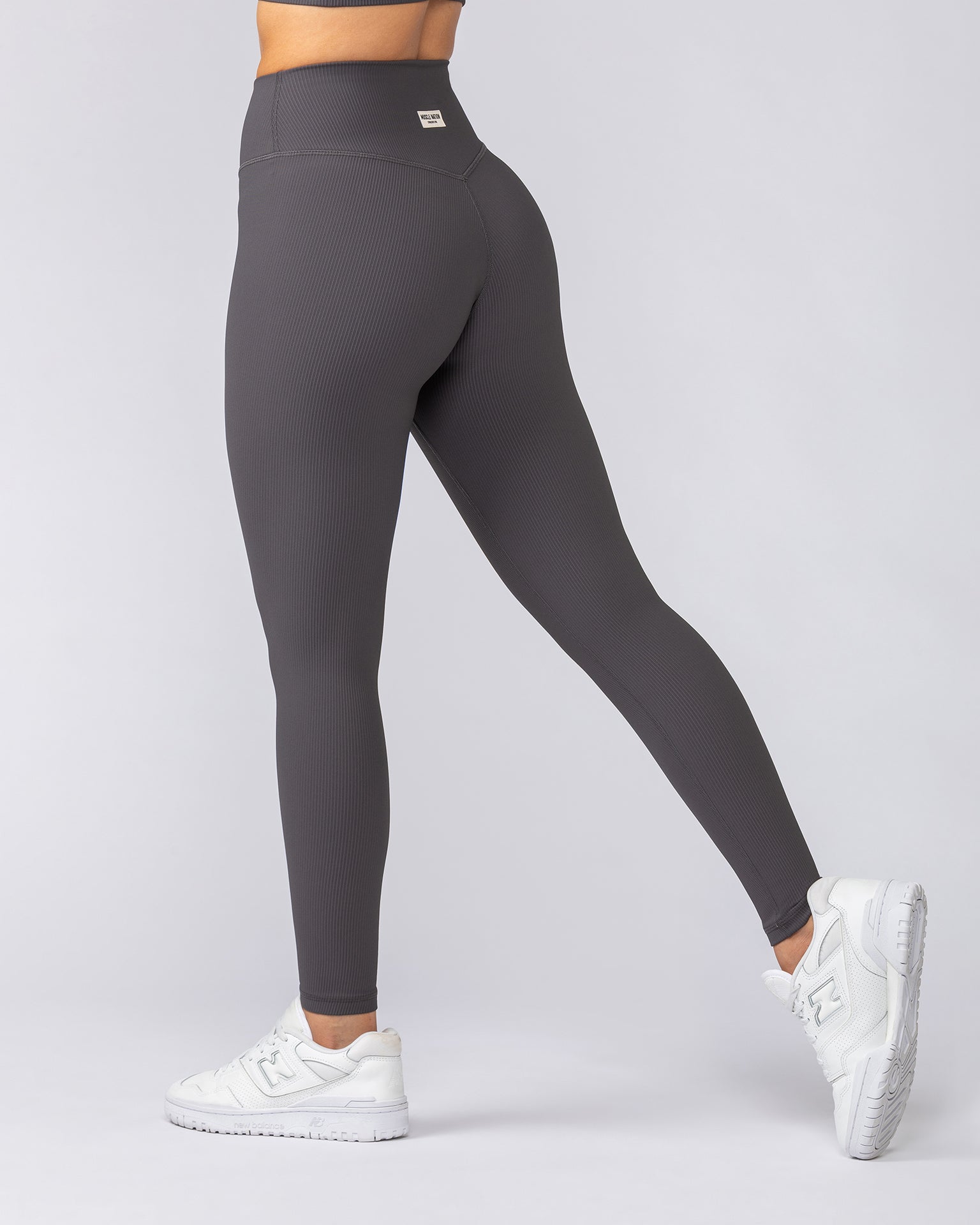 Zero Rise Rib Ankle Length Leggings - Phantom-Leggings-XXS-052504PHNTM-XXS-MNAPPRL42837-1-Muscle Nation