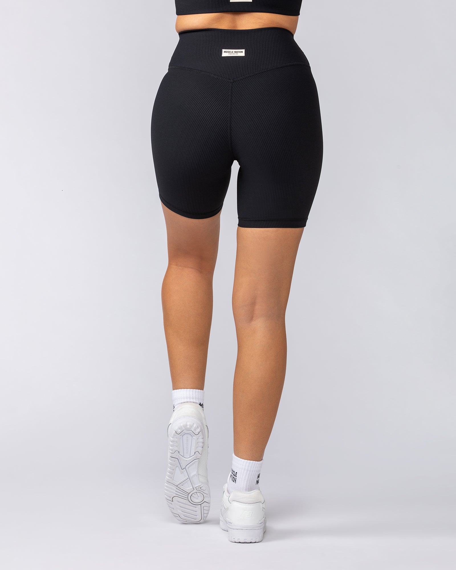 Zero Rise Rib Bike Shorts - Black (Silicone Logo)-Shorts-XXS-042304BLK-XXS-MNAPPRL23321-5-Muscle Nation