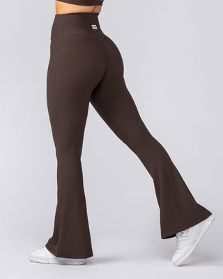 Zero Rise Rib Flare Leggings - Cocoa-Leggings-XXS-042306COCOA-XXS-MNAPPRL23438-1-Muscle Nation