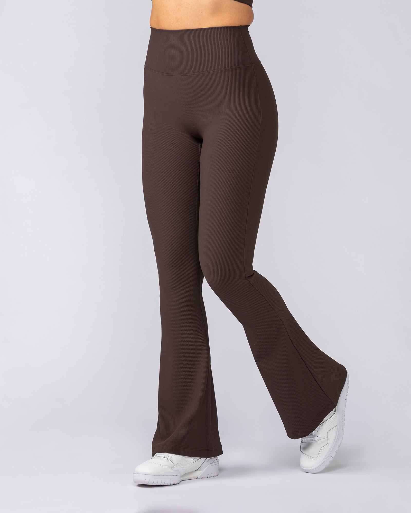 Zero Rise Rib Flare Leggings - Cocoa-Leggings-XXS-042306COCOA-XXS-MNAPPRL23438-3-Muscle Nation