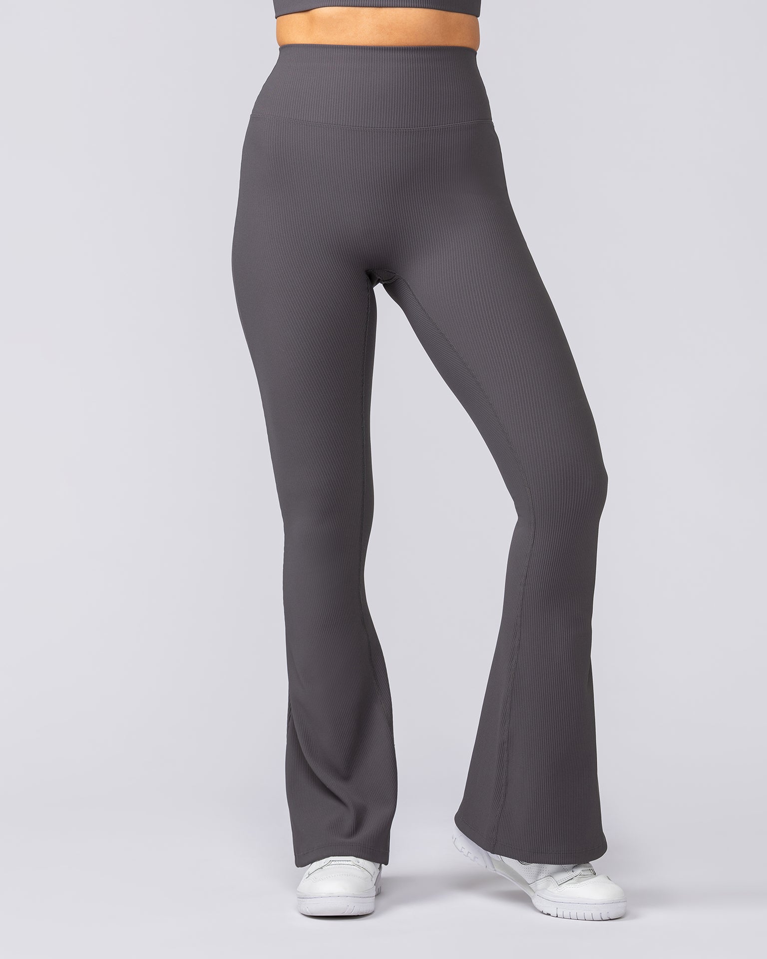 Zero Rise Rib Flare Leggings - Phantom-Leggings-XXS-052505PHNTM-XXS-MNAPPRL42610-2-Muscle Nation