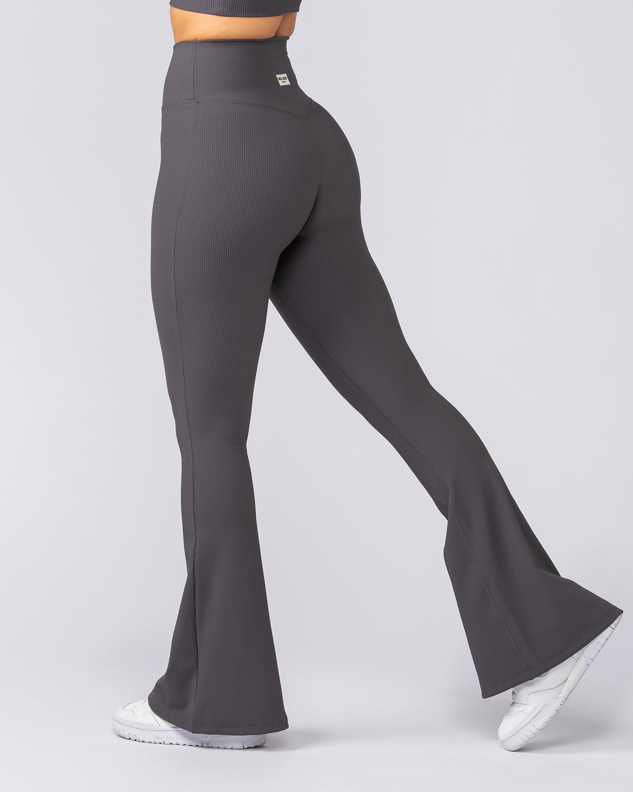 Zero Rise Rib Flare Leggings - Phantom-Leggings-XXS-052505PHNTM-XXS-MNAPPRL42610-3-Muscle Nation