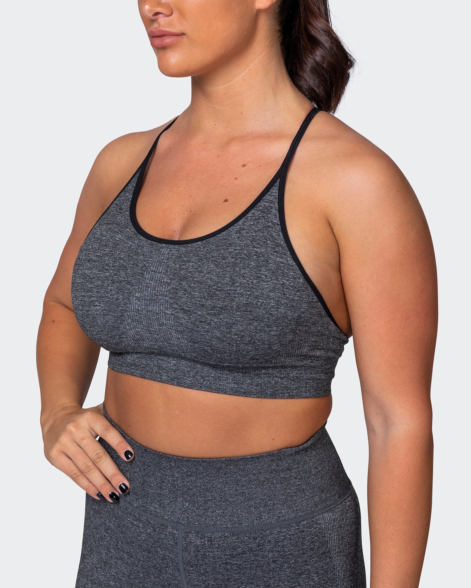 All Day Strap Seamless Bra - Charcoal Marl-Sports Bras-XS-MNAPPRL9204-MNAPPRL9204-10-Muscle Nation