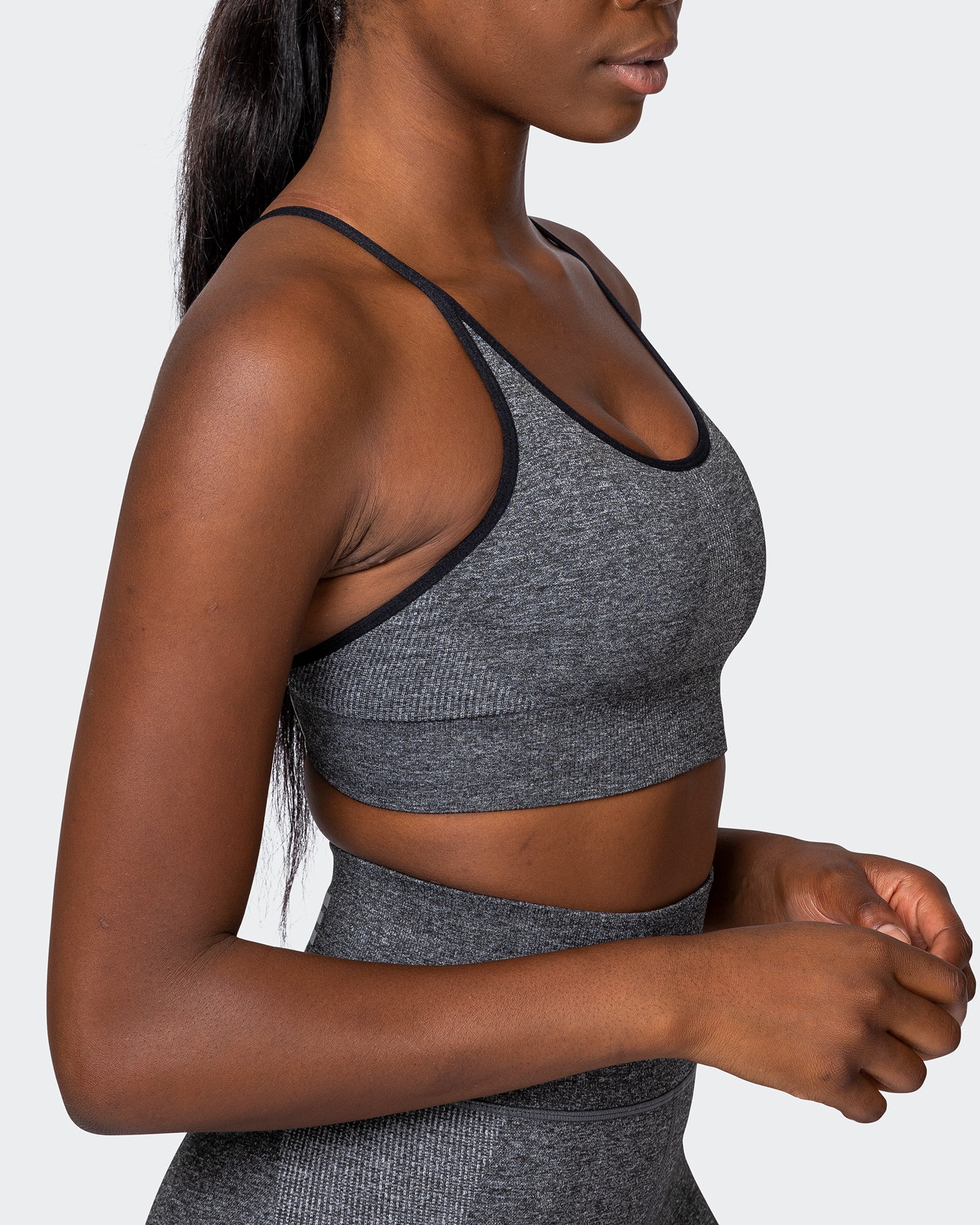 All Day Strap Seamless Bra - Charcoal Marl-Sports Bras-XS-MNAPPRL9204-MNAPPRL9204-13-Muscle Nation